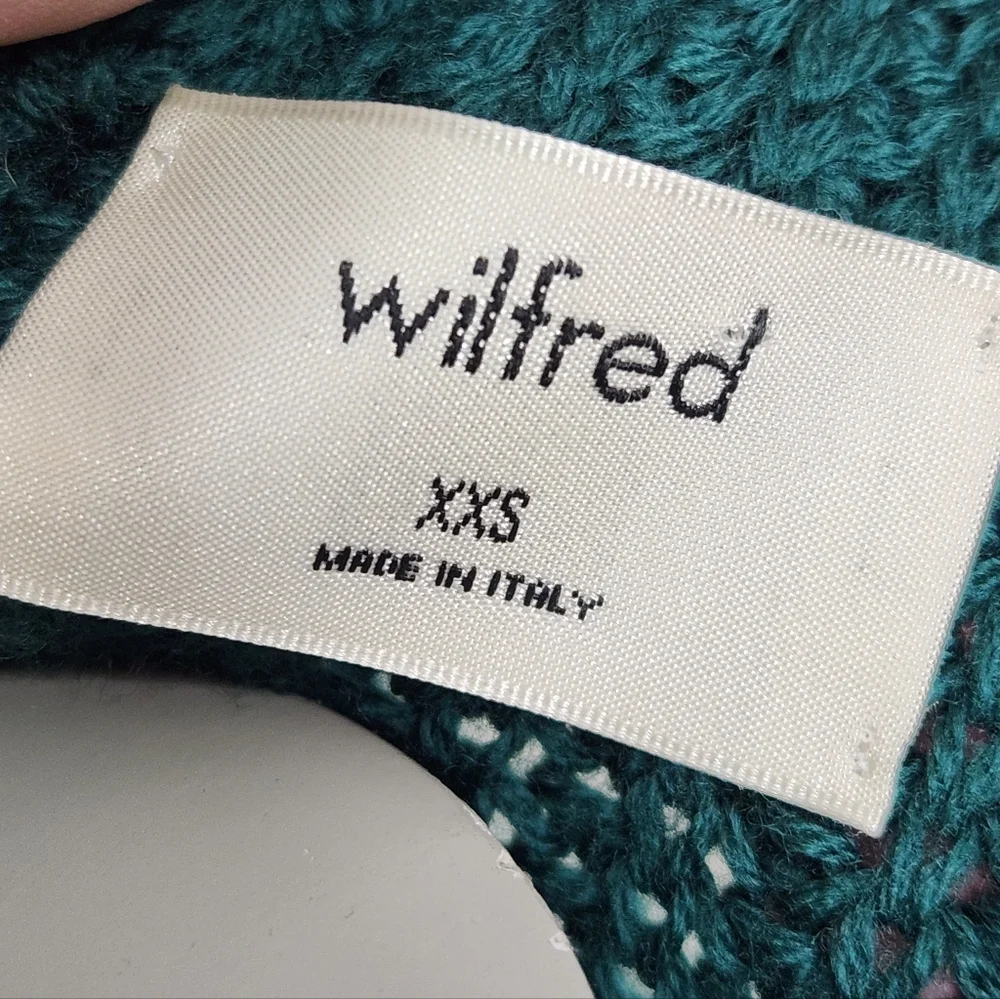 Aritzia Wilfred Montpellier Emerald Green Merino Wool Turtleneck Sweater Sz XXS - Picture 11 of 12